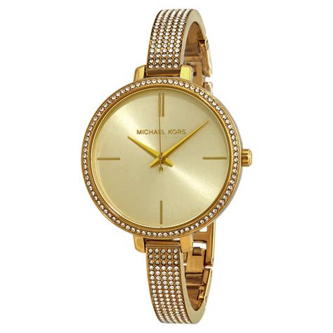 Michael Kors Jaryn Crystal Gold Sunray Dial Ladies 